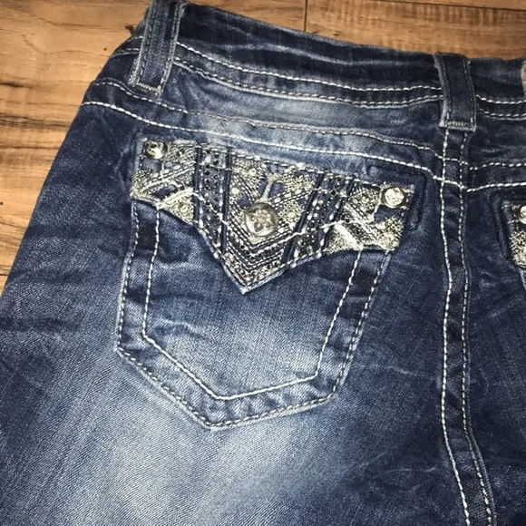 Miss me bedazzled mid rise easy boot jeans size 27