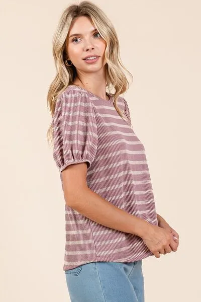Mittoshop Easy Does It Striped Top in Pink