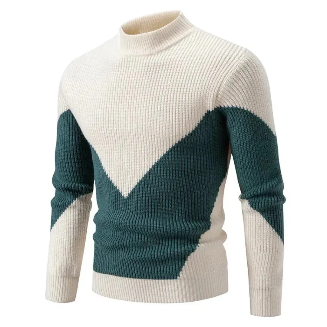 Modern Design Knitted Turtleneck Sweater for Men