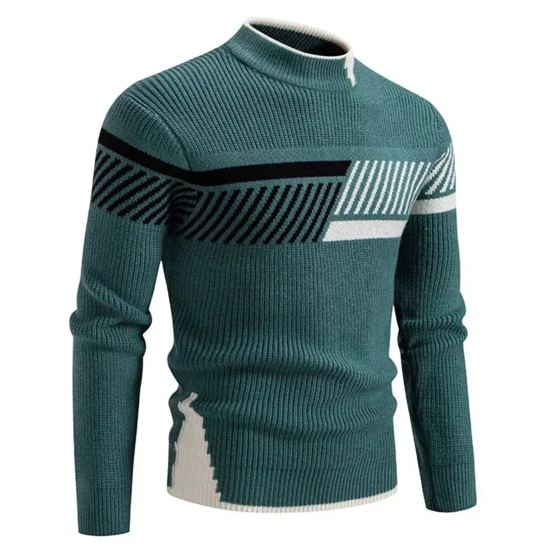 Modern Design Knitted Turtleneck Sweater for Men
