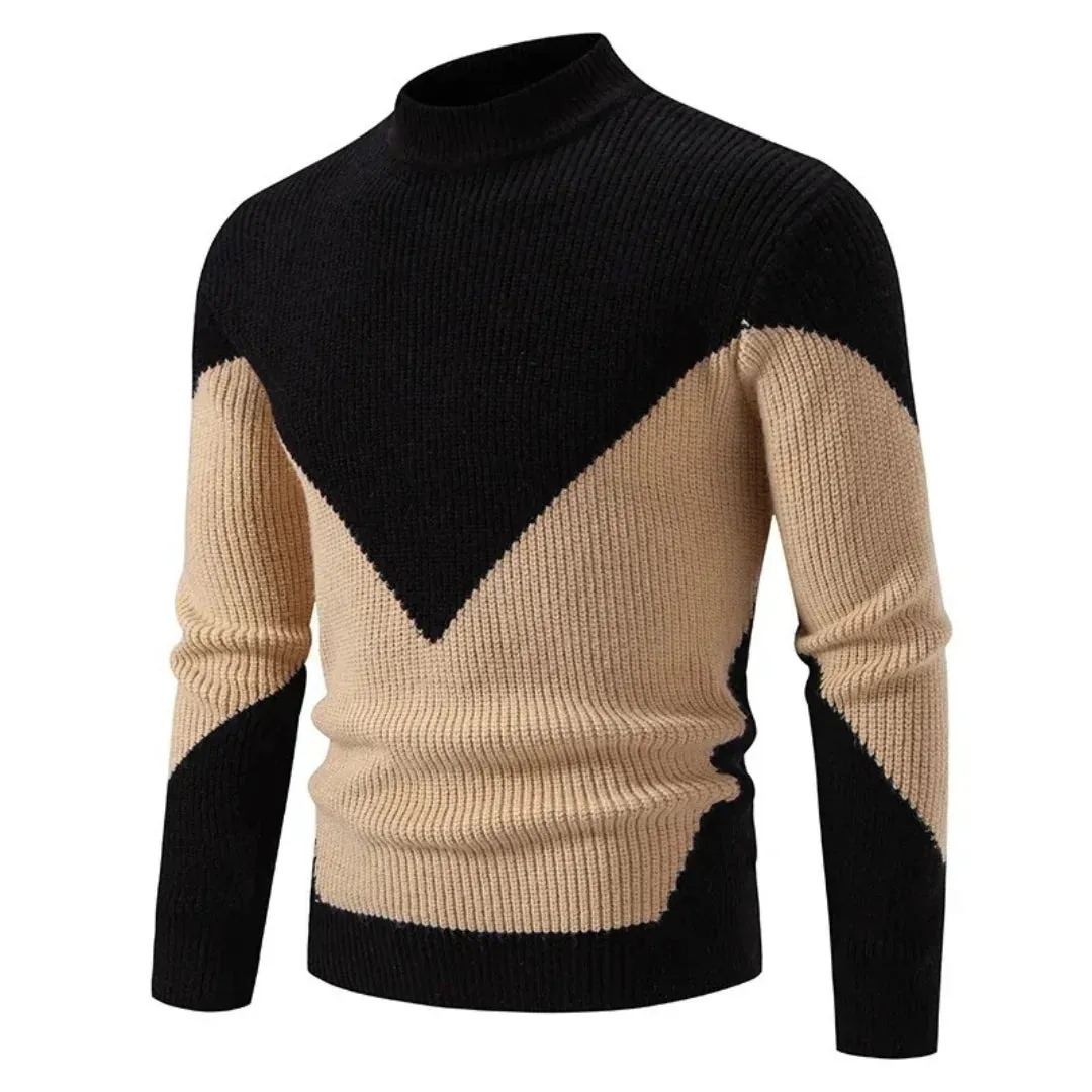 Modern Design Knitted Turtleneck Sweater for Men
