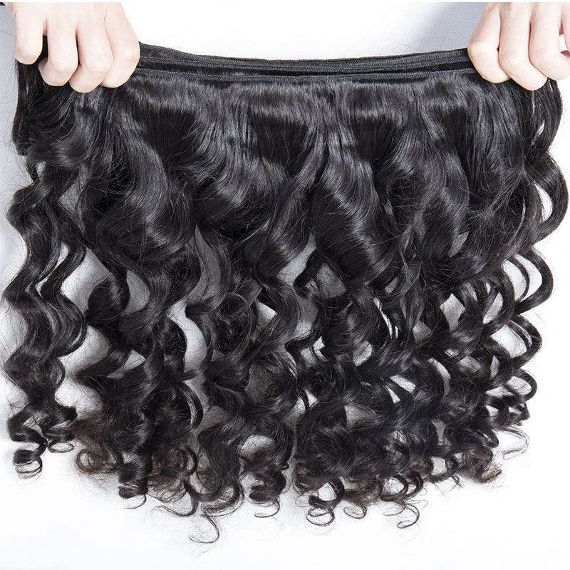 Modern Show 3 Bundles of 12A Malaysian Virgin Remy Human Hair Weave Loose Wave Natural Black Hair