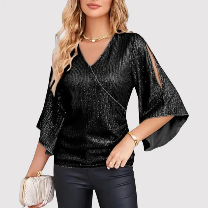 Modern Style Glitter Tops for Women