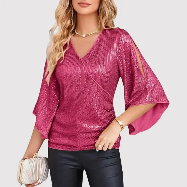 Modern Style Glitter Tops for Women