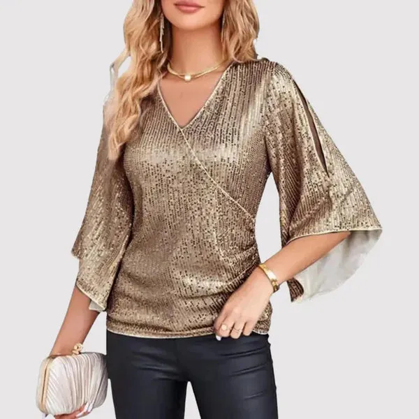 Modern Style Glitter Tops for Women