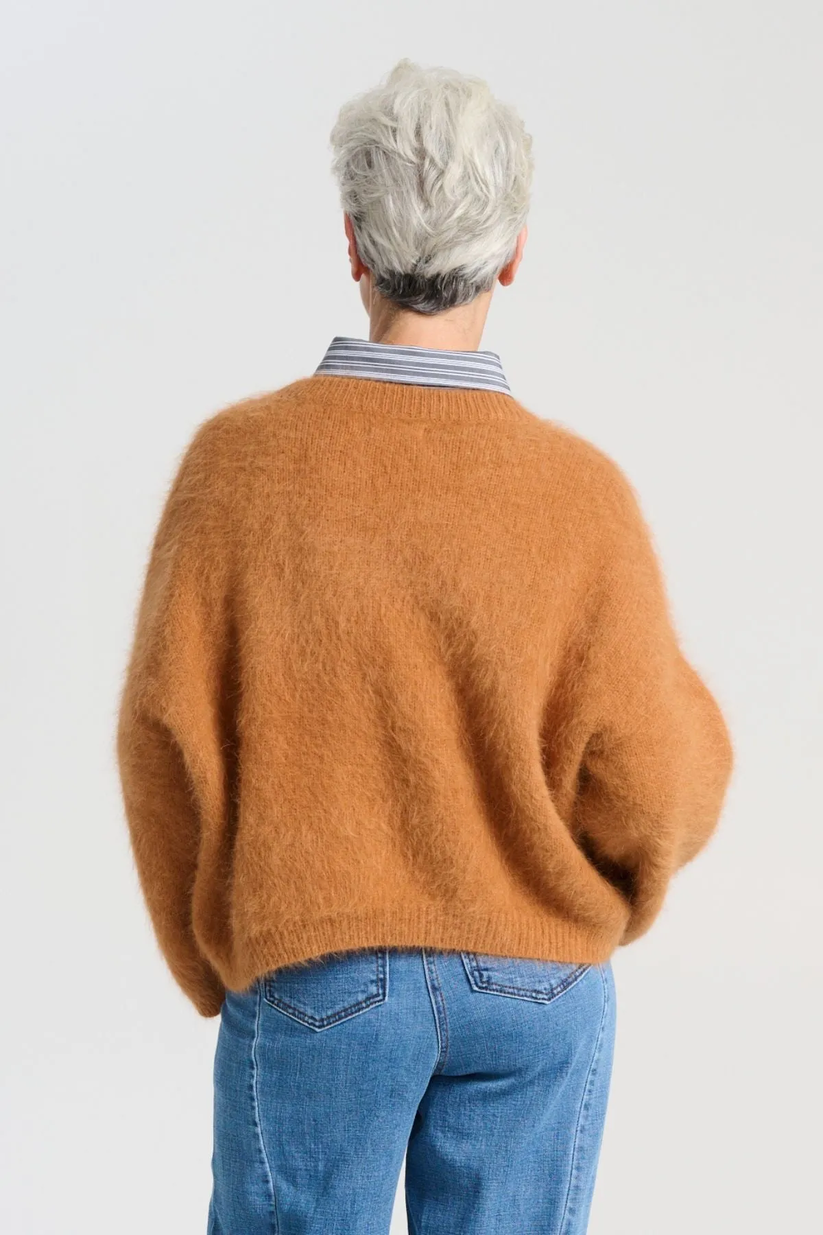 Montreal Knit Sweater Caramel in Angora
