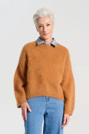 Montreal Knit Sweater Caramel in Angora