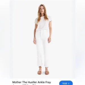 Mother, high waisted, looker ankle fray, white jeans waist size 27