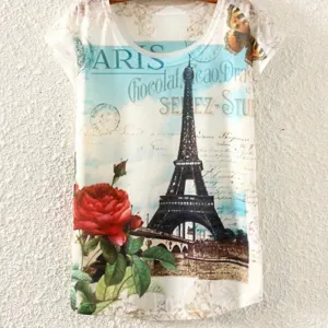Multi-Style Print Casual Women Short Sleeve Loose Casual Shirt Tops Blouse SHM4