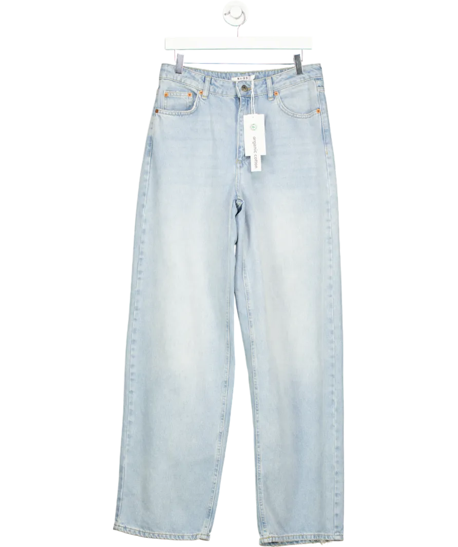 NA-KD Blue Loose Low Waist Long Jeans UK S