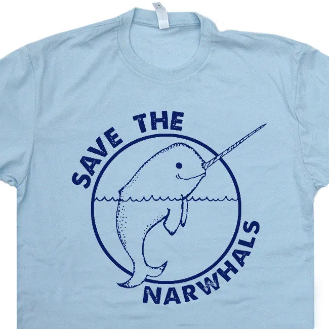 Narwhal T Shirt Save The Narwhals T Shirt Funny Animal T Shirt Vintage Animal Tee