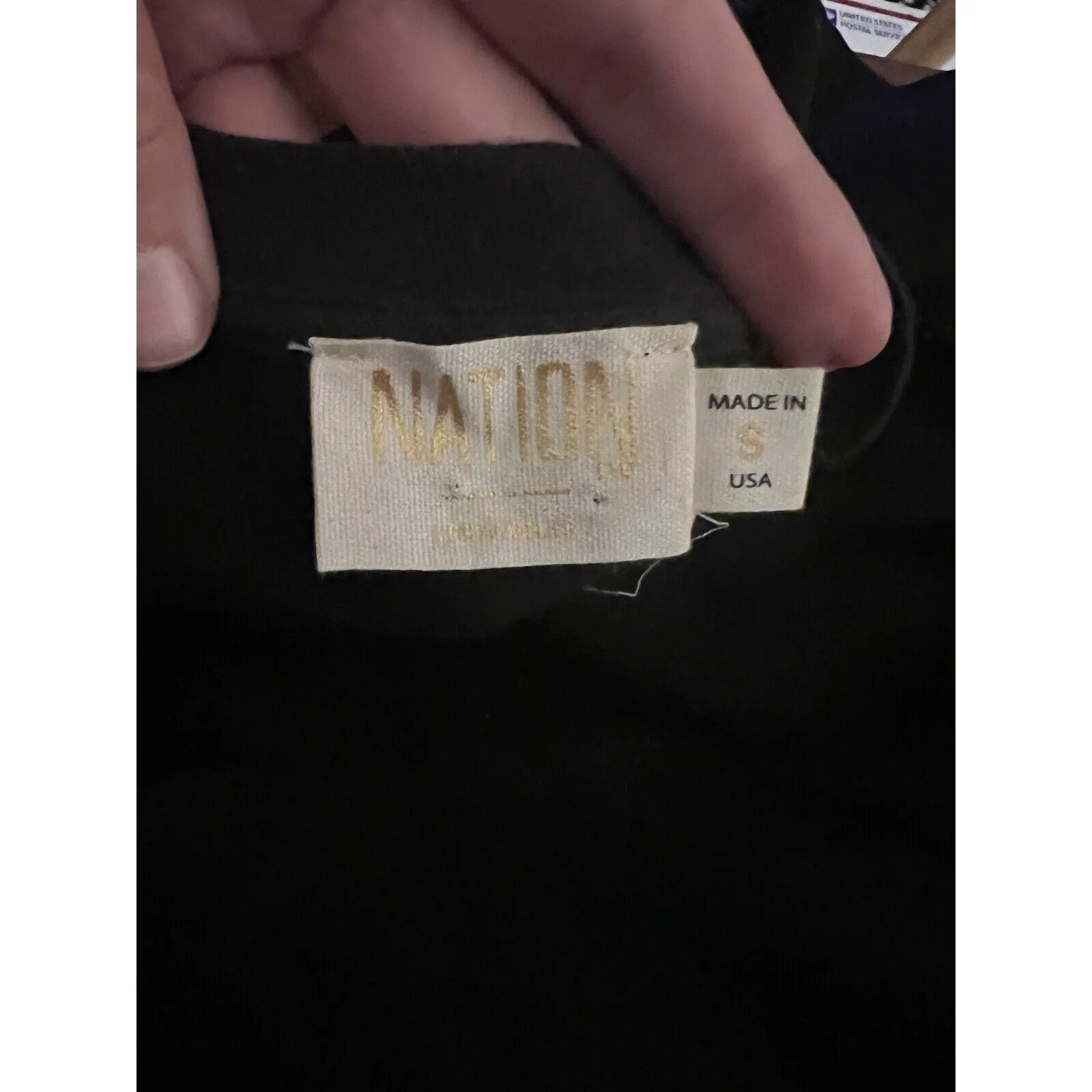 Nation LTD Women's Black Satin V-Neck Short Sleeve June Top – Size Small