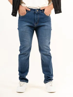 Navy Blue Plain Slim Fit Denim jeans