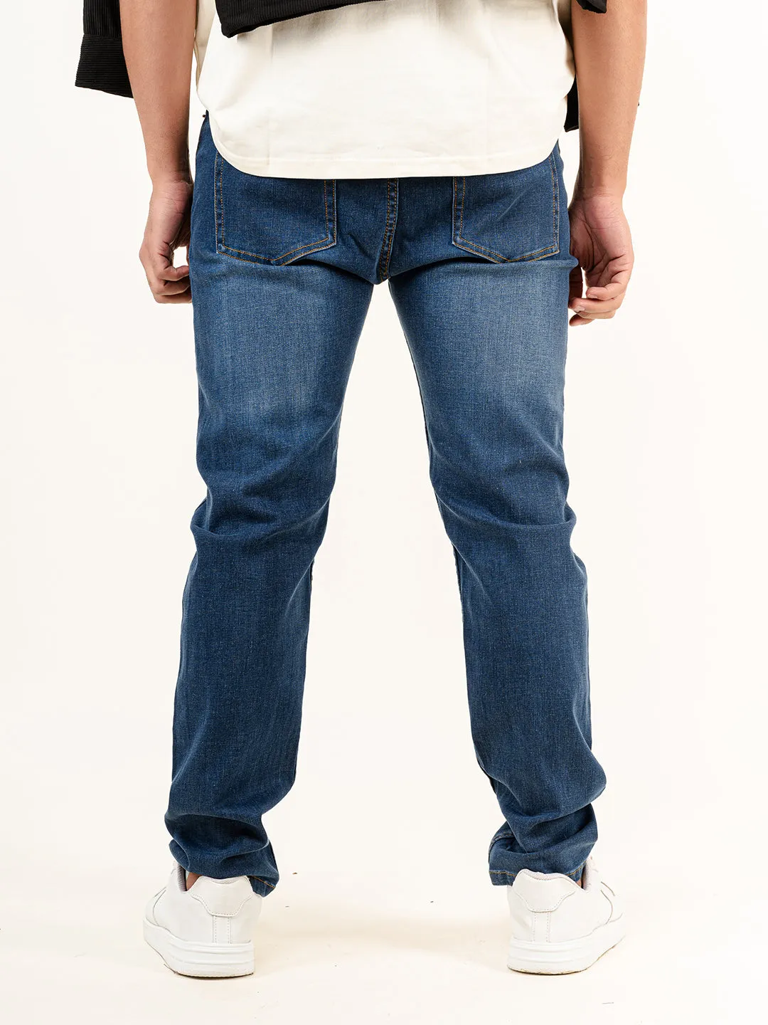 Navy Blue Plain Slim Fit Denim jeans