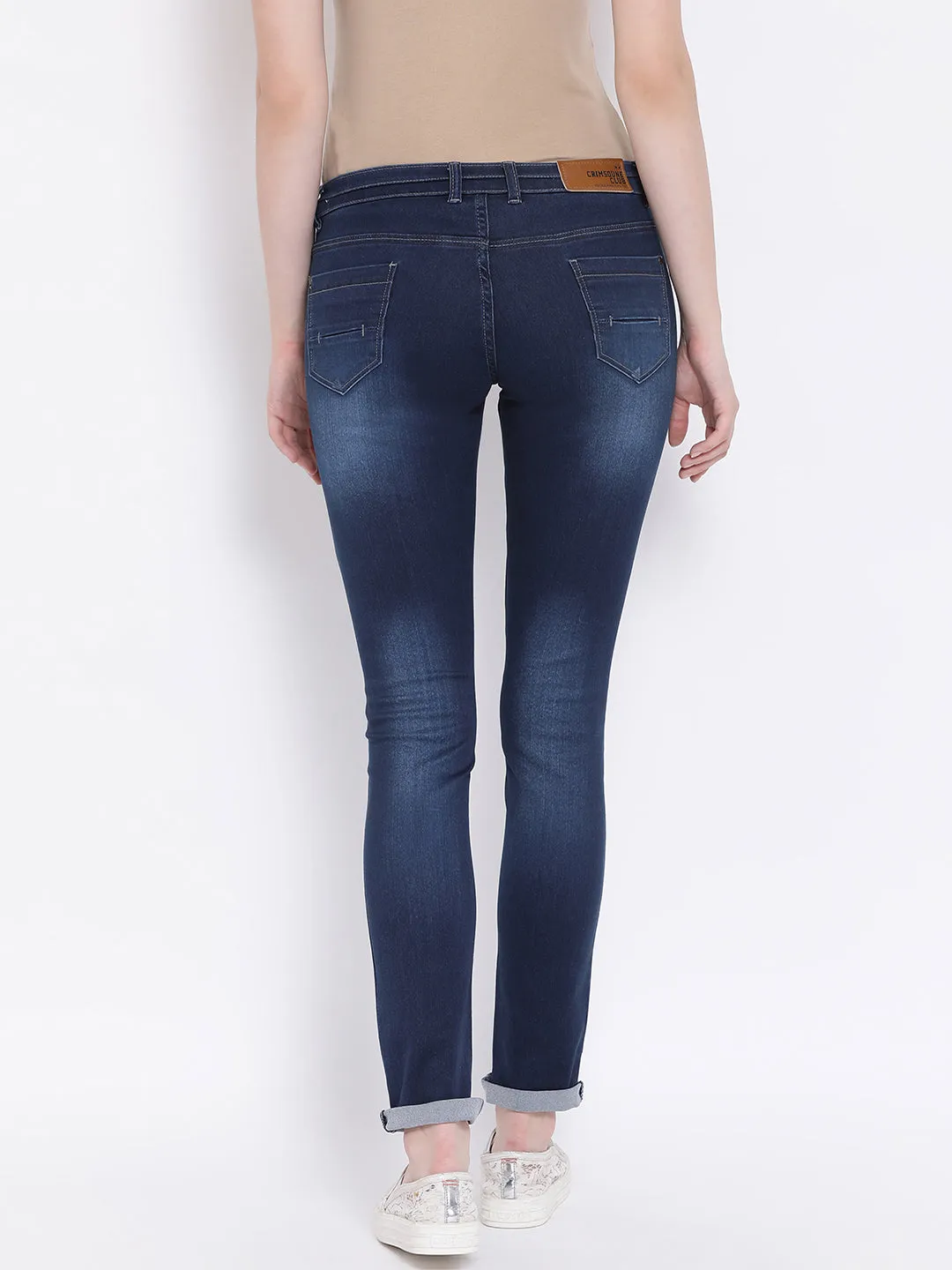 Navy Blue Solid Mildy Fade Jeans