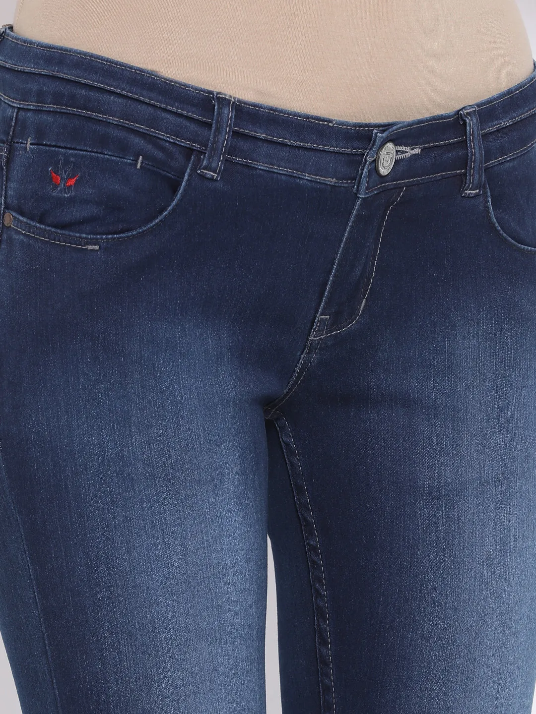 Navy Blue Solid Mildy Fade Jeans
