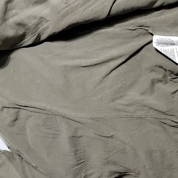 New Anthropologie Easy Moto Jacket Mixed Media Moss Green Cotton Ribbed Chic