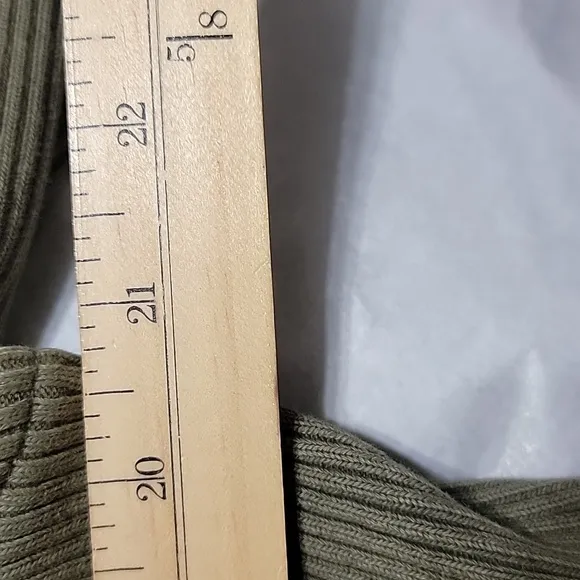 New Anthropologie Easy Moto Jacket Mixed Media Moss Green Cotton Ribbed Chic