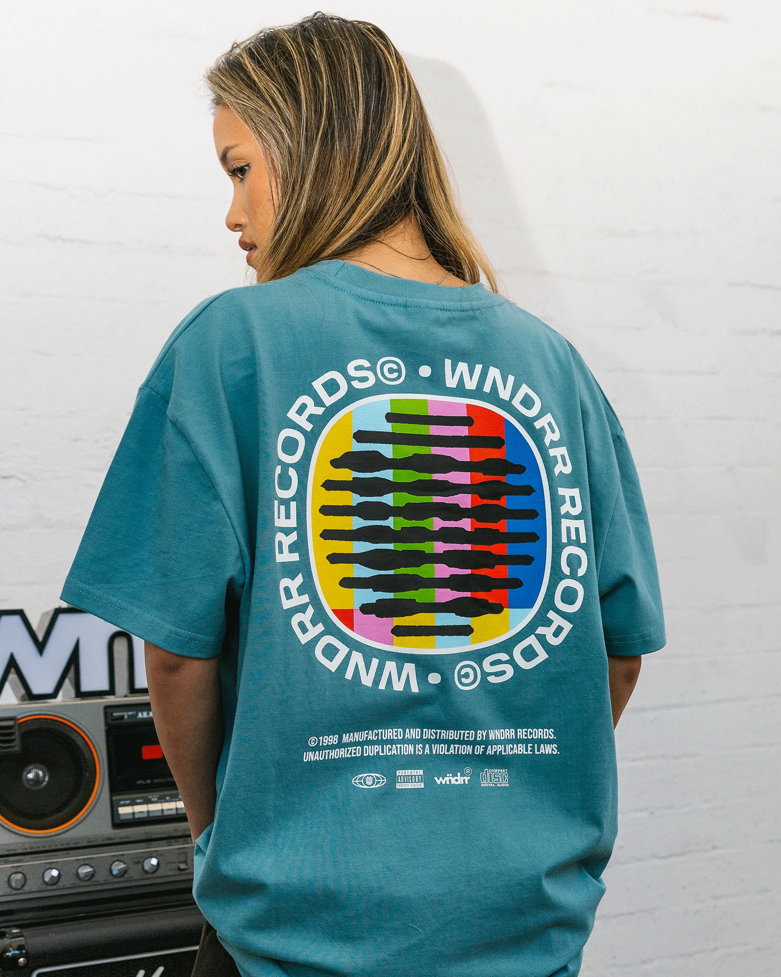NO SIGNAL BOX FIT TEE - DUSK BLUE