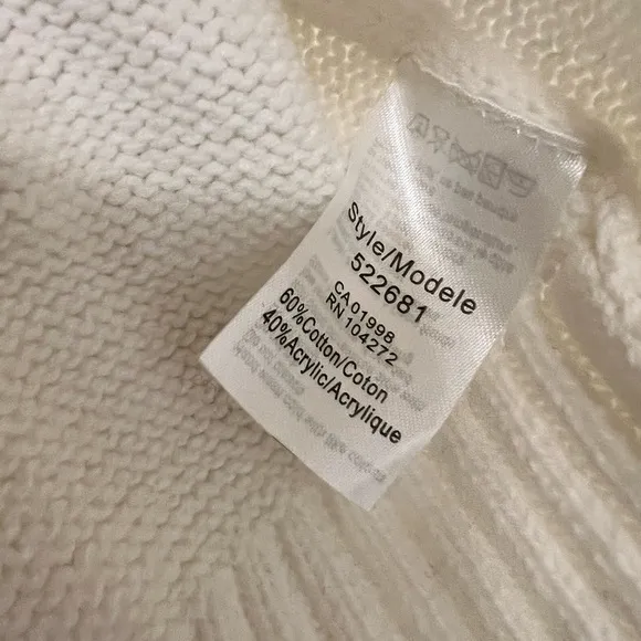 NWT Bloomingdales Oversized Stitched Cable Knit Turtleneck Sweater