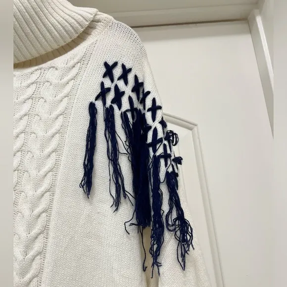 NWT Bloomingdales Oversized Stitched Cable Knit Turtleneck Sweater