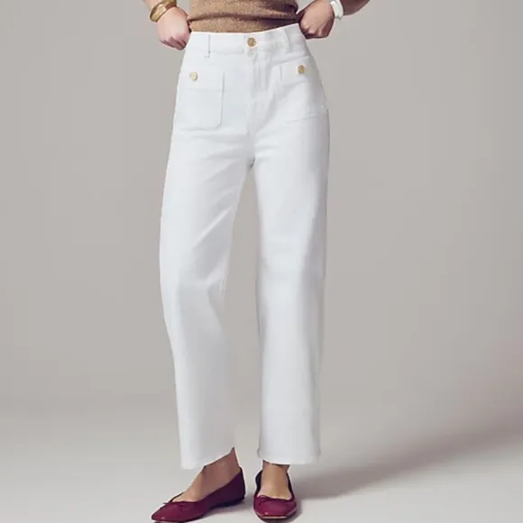 NWT J. Crew Sailor slim wide-leg jean in white Various