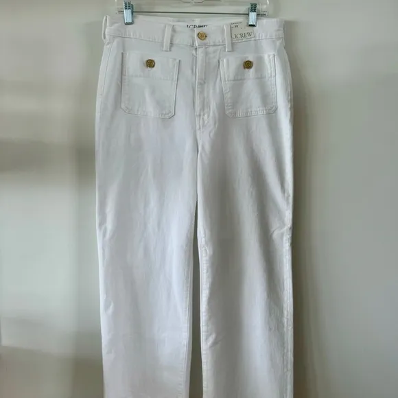NWT J. Crew Sailor slim wide-leg jean in white Various