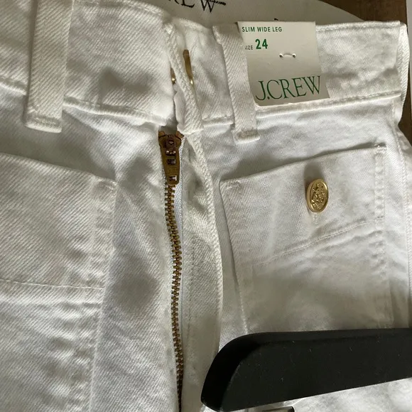 NWT J. Crew Sailor slim wide-leg jean in white Various