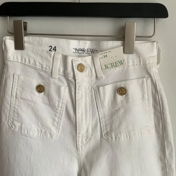 NWT J. Crew Sailor slim wide-leg jean in white Various