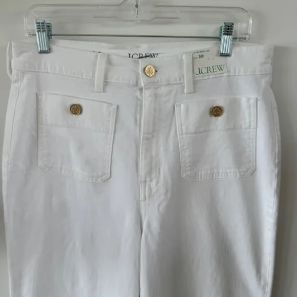 NWT J. Crew Sailor slim wide-leg jean in white Various