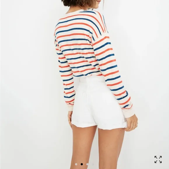 NWT Madewell The Perfect Jean Short in Tile White 32