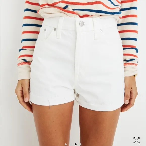 NWT Madewell The Perfect Jean Short in Tile White 32