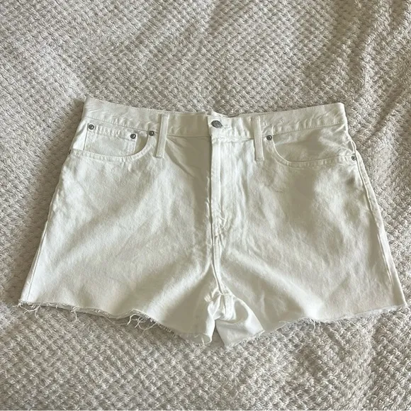 NWT Madewell The Perfect Jean Short in Tile White 32