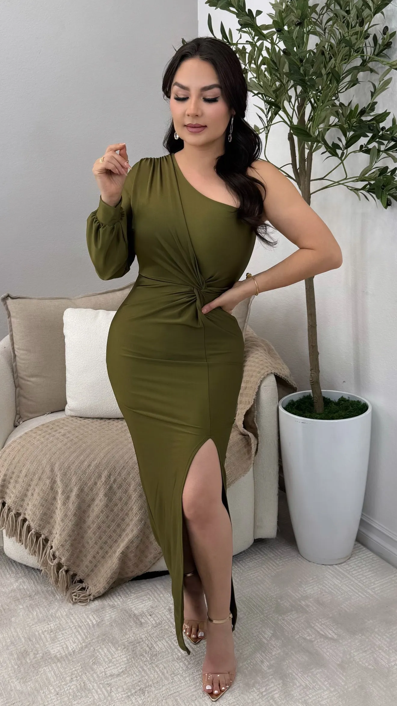 ODETTE OLIVE DRESS
