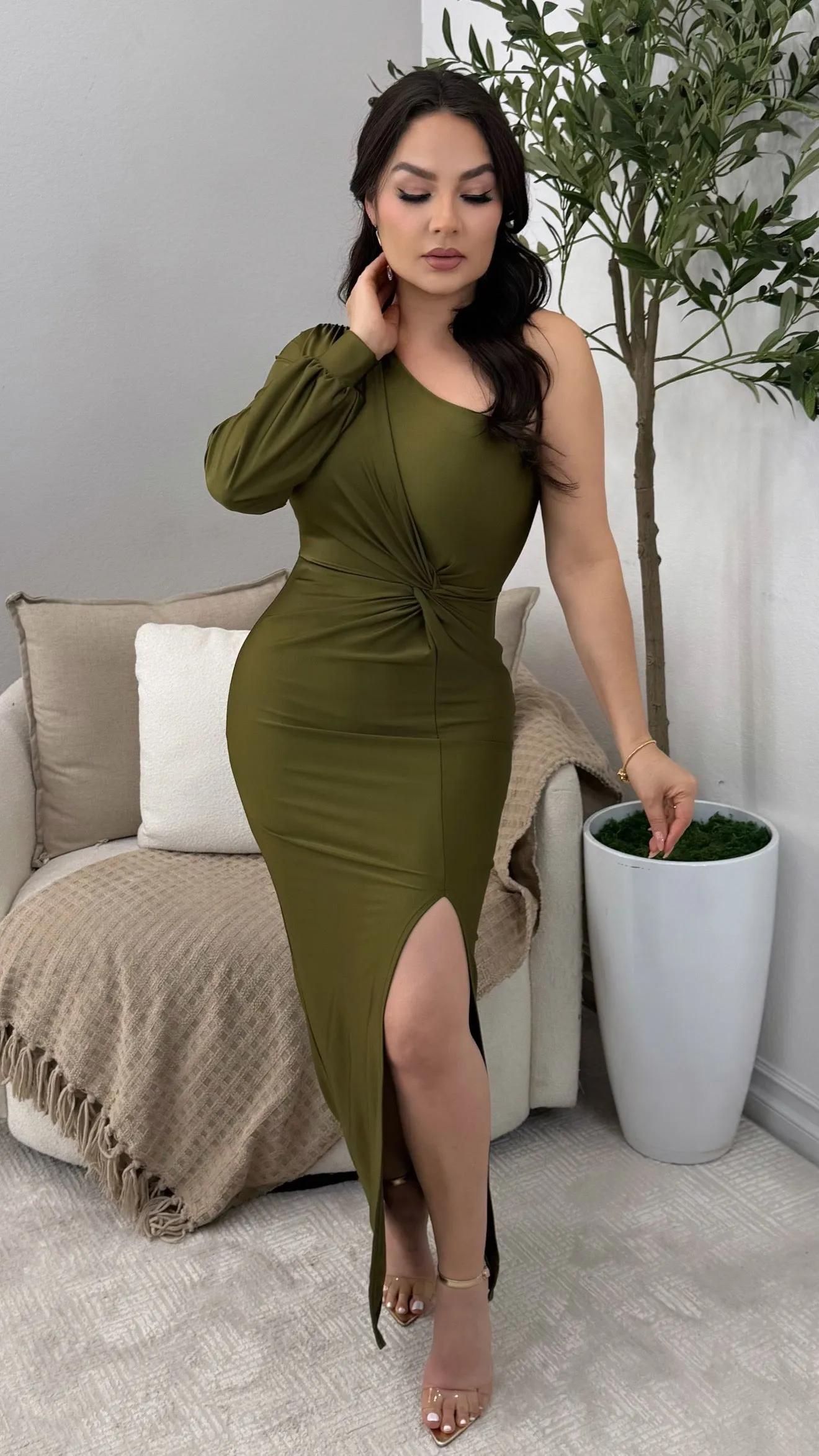 ODETTE OLIVE DRESS