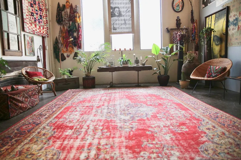 Old Oushak style Isparta Rug 9.2ftx13.2ft