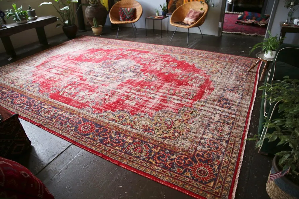 Old Oushak style Isparta Rug 9.2ftx13.2ft