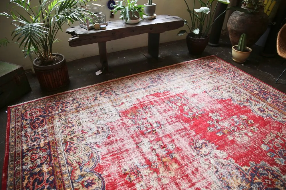 Old Oushak style Isparta Rug 9.2ftx13.2ft
