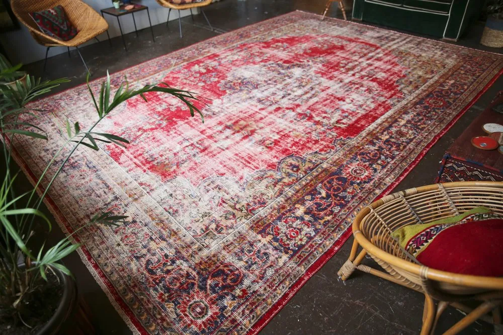 Old Oushak style Isparta Rug 9.2ftx13.2ft
