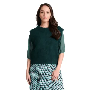 Olga De Polga Aspen Knit Vest Teal in Alpaca