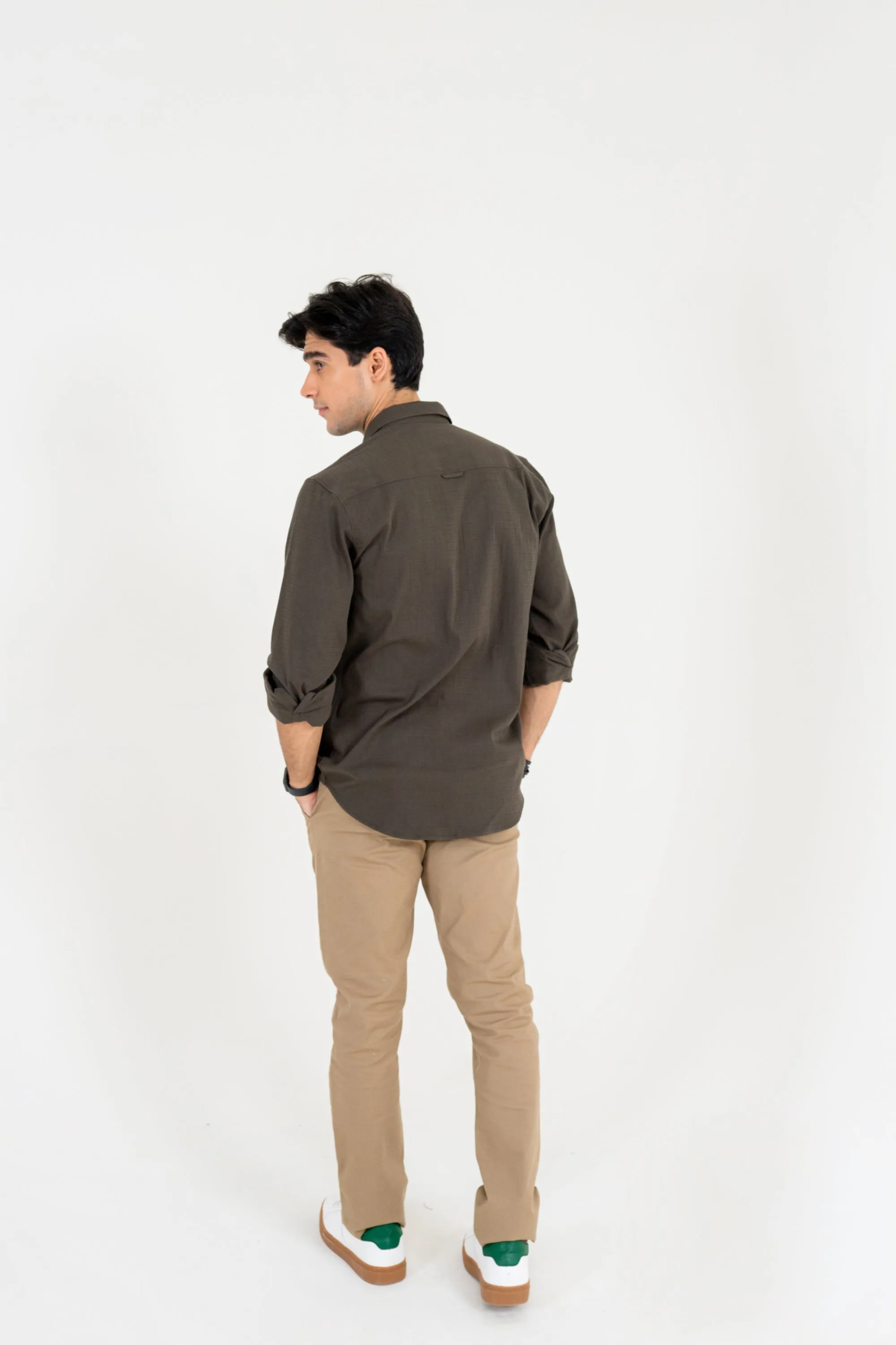 Olive Jacquard Shirt