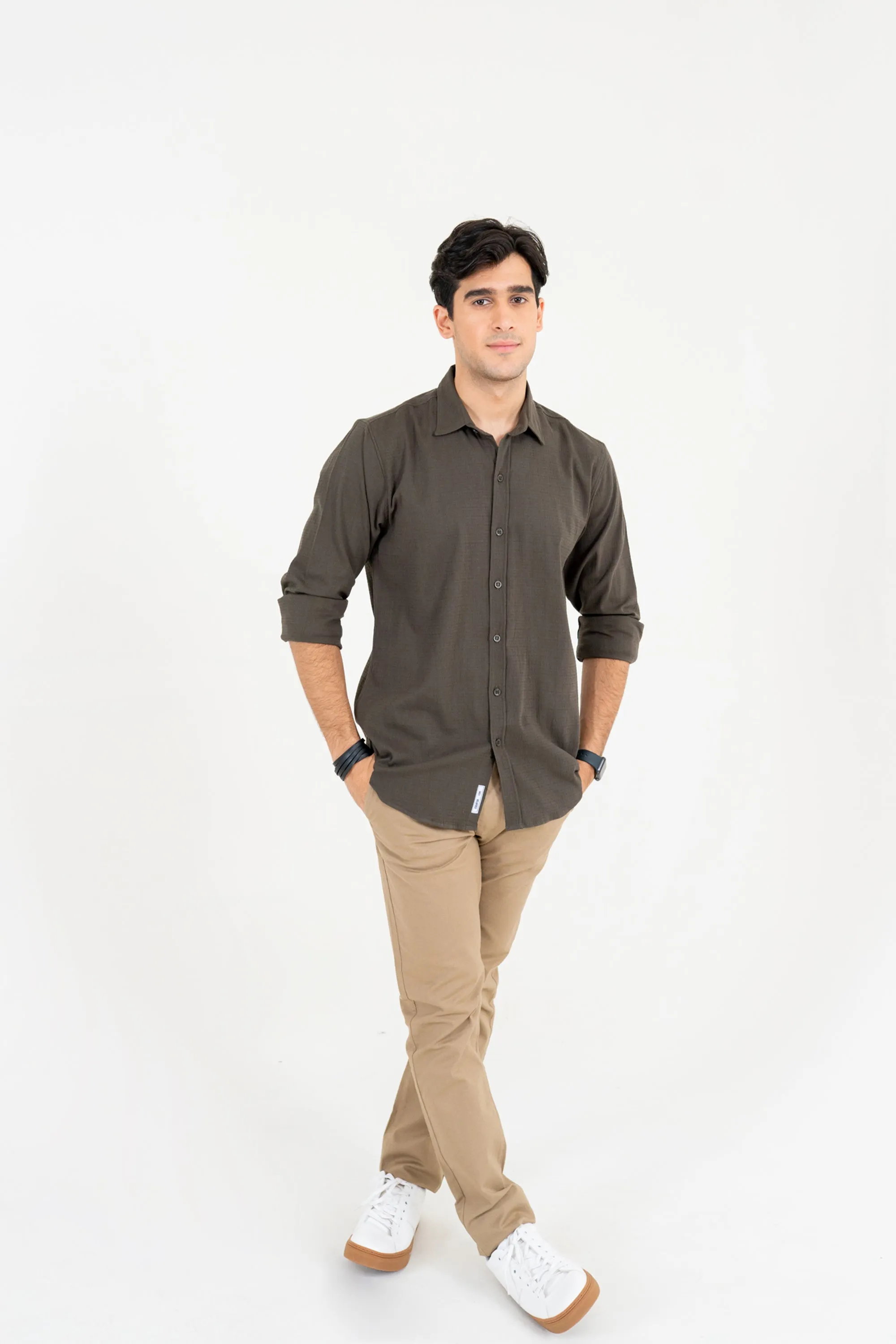 Olive Jacquard Shirt
