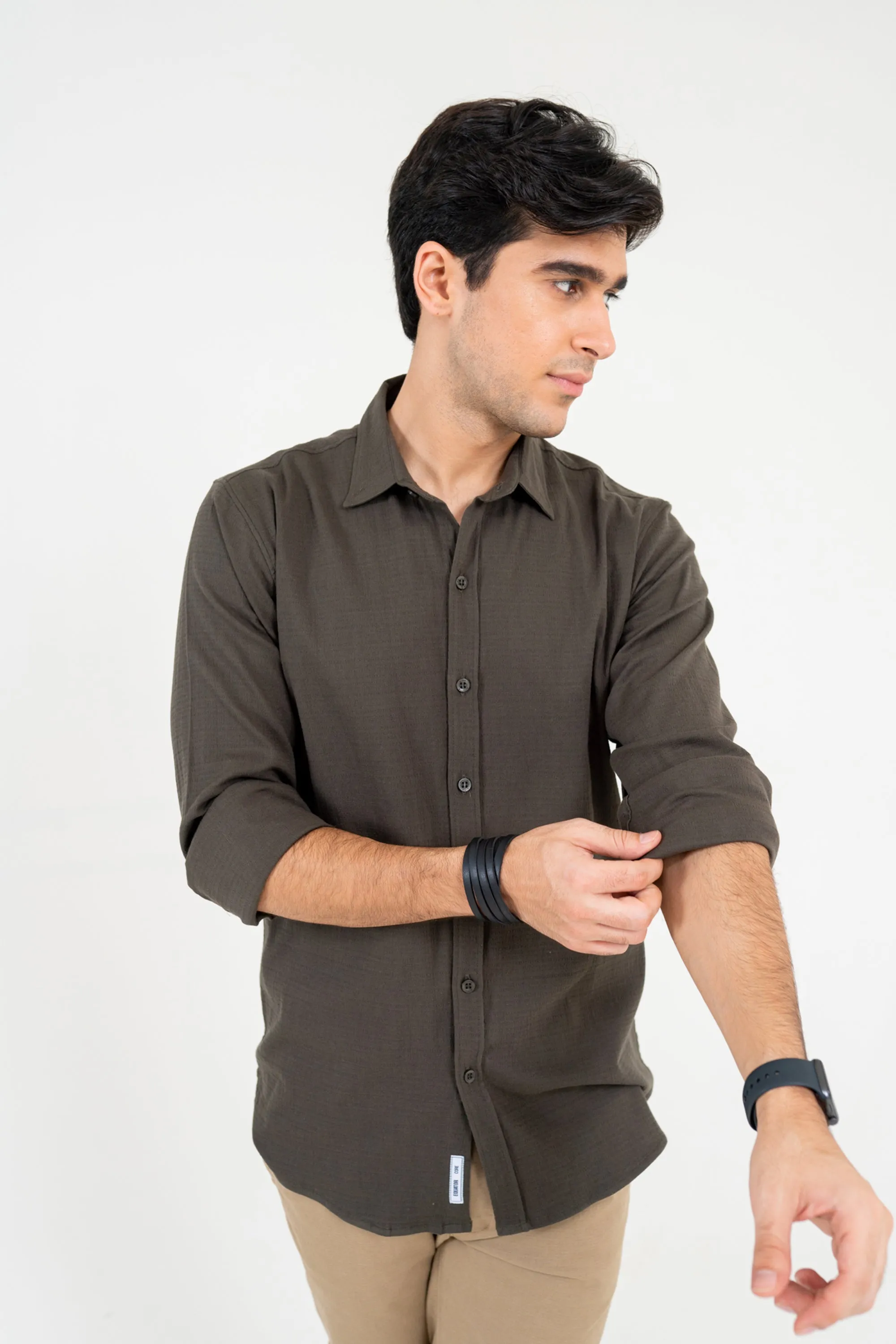 Olive Jacquard Shirt