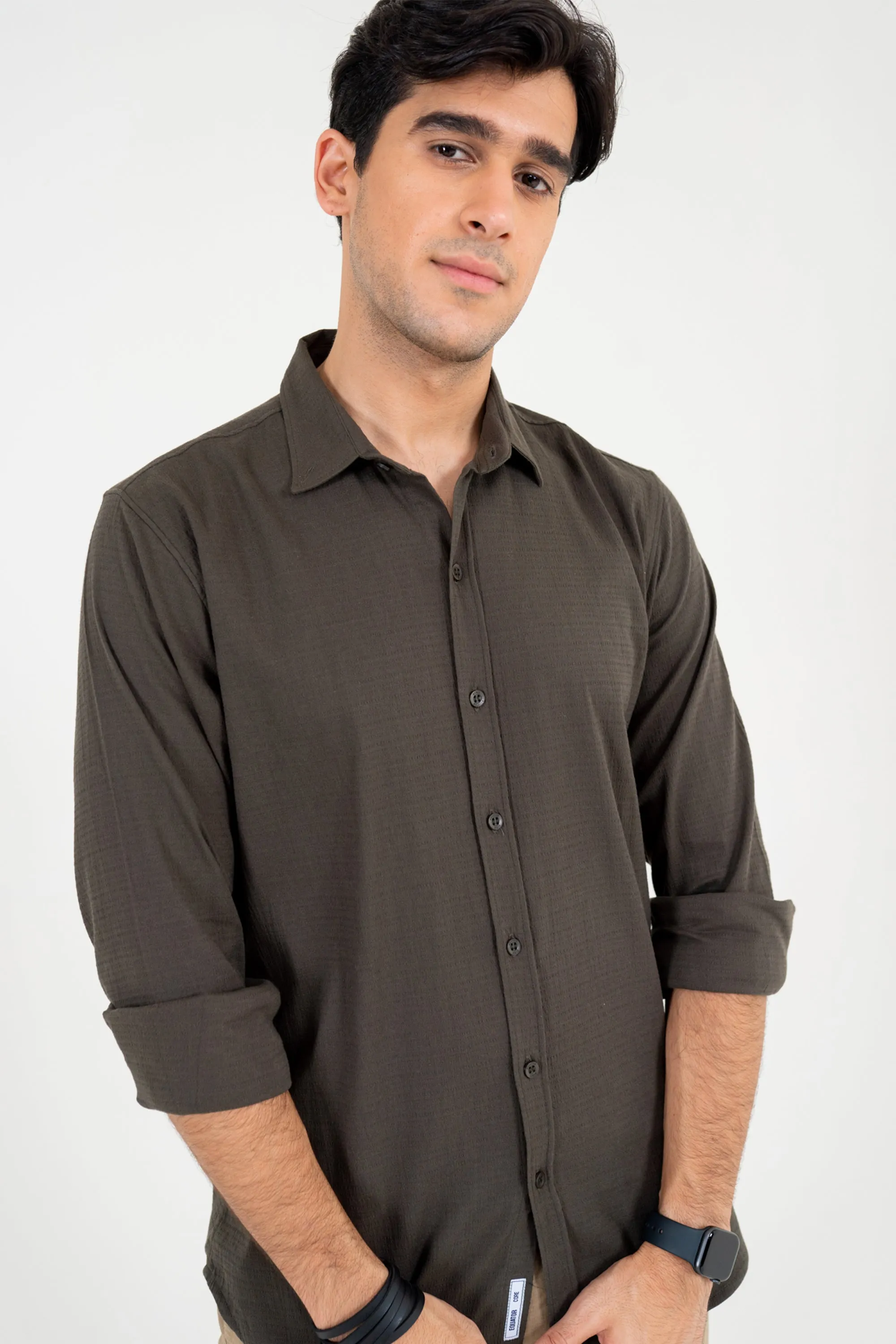 Olive Jacquard Shirt