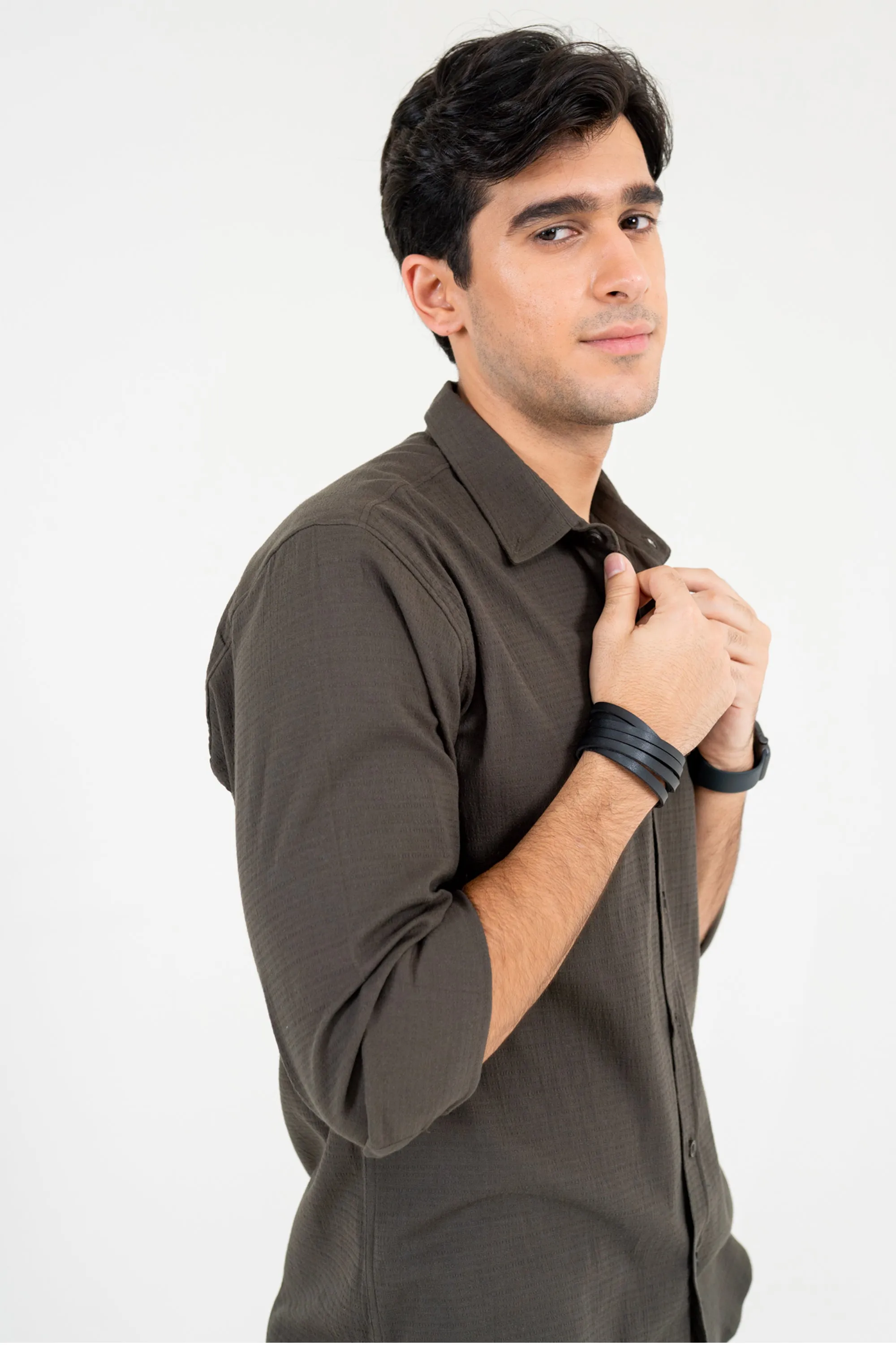 Olive Jacquard Shirt