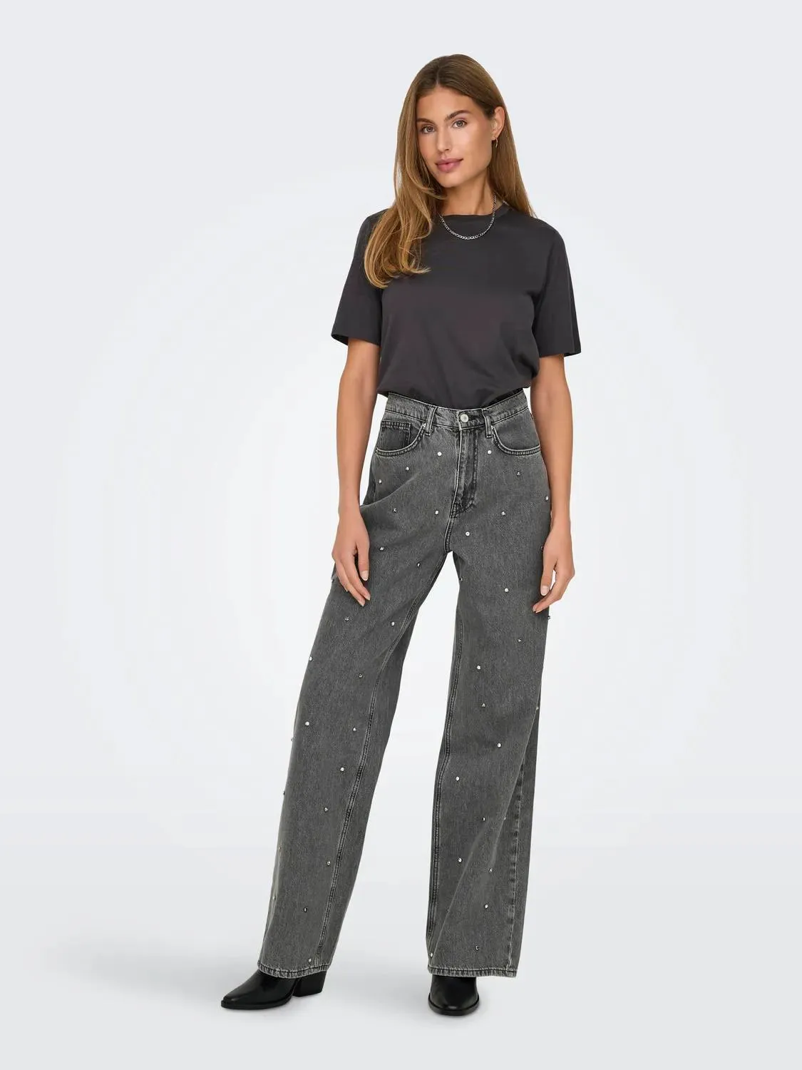 Only - Jeans - Gray denim - Rhinestone - Hope