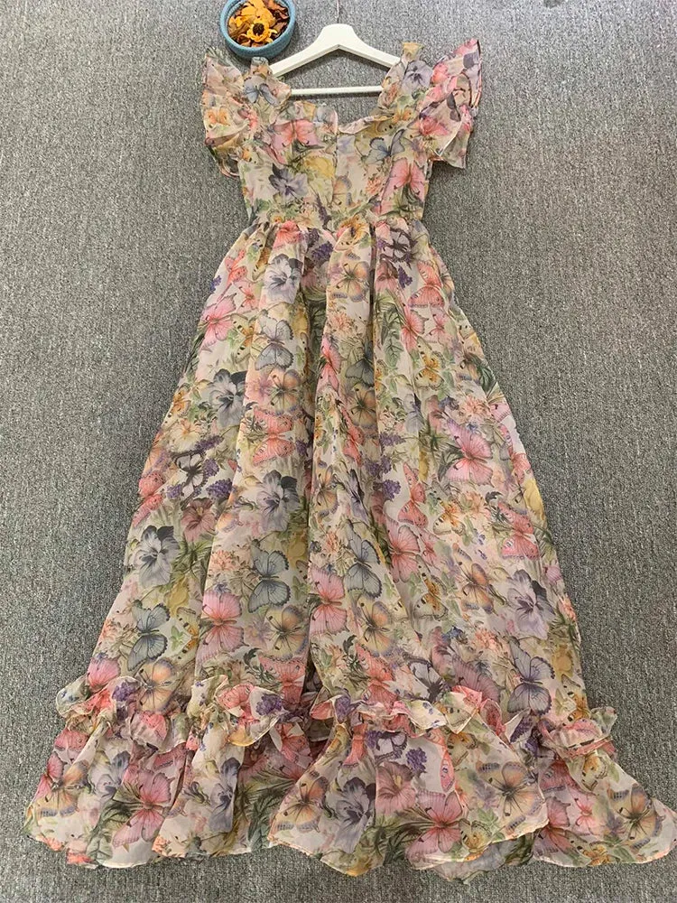Oona Ruffles Colorful Dreamlike Dress