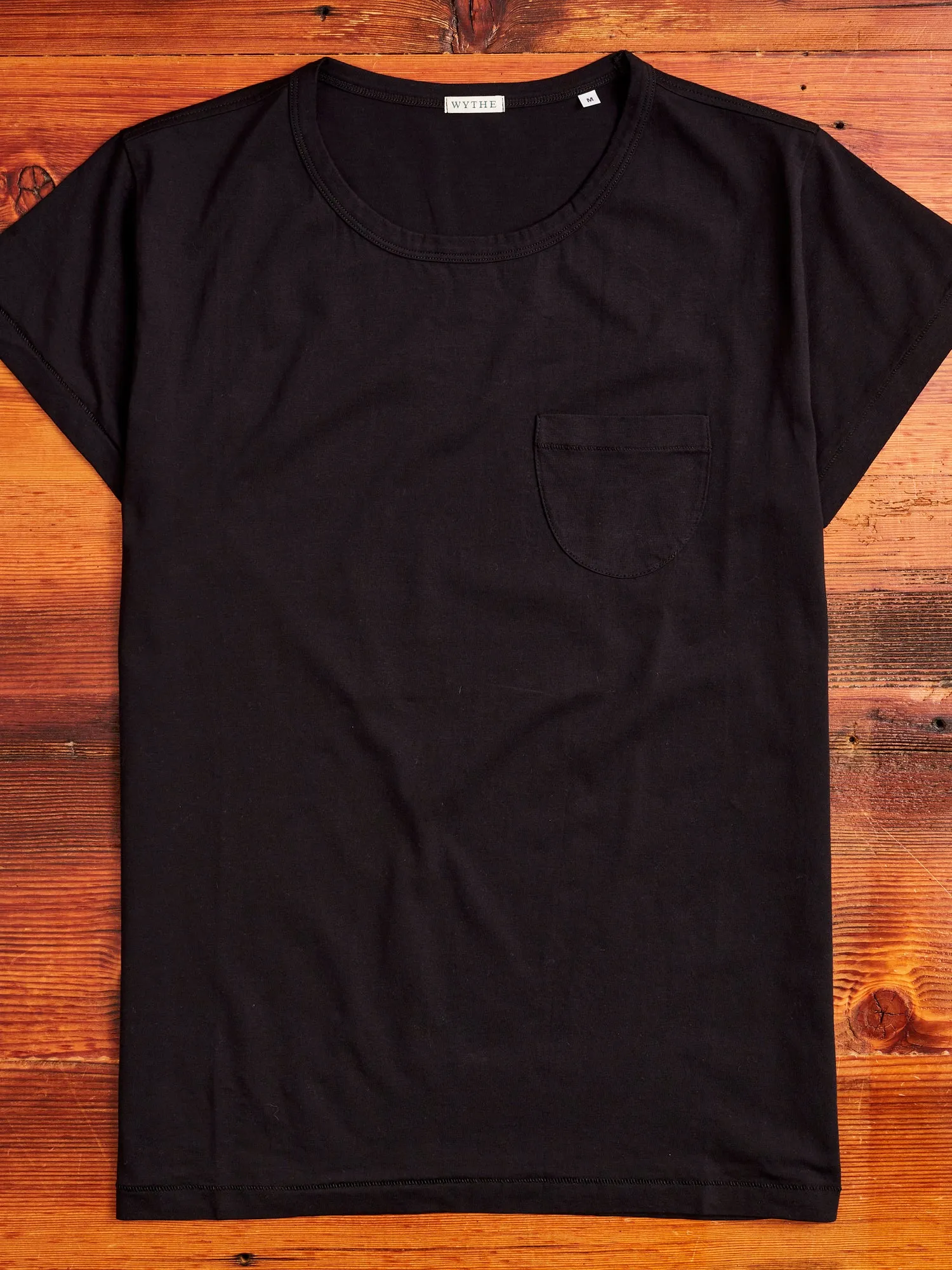 Organic Cotton Tubular Pocket T-Shirt in Black