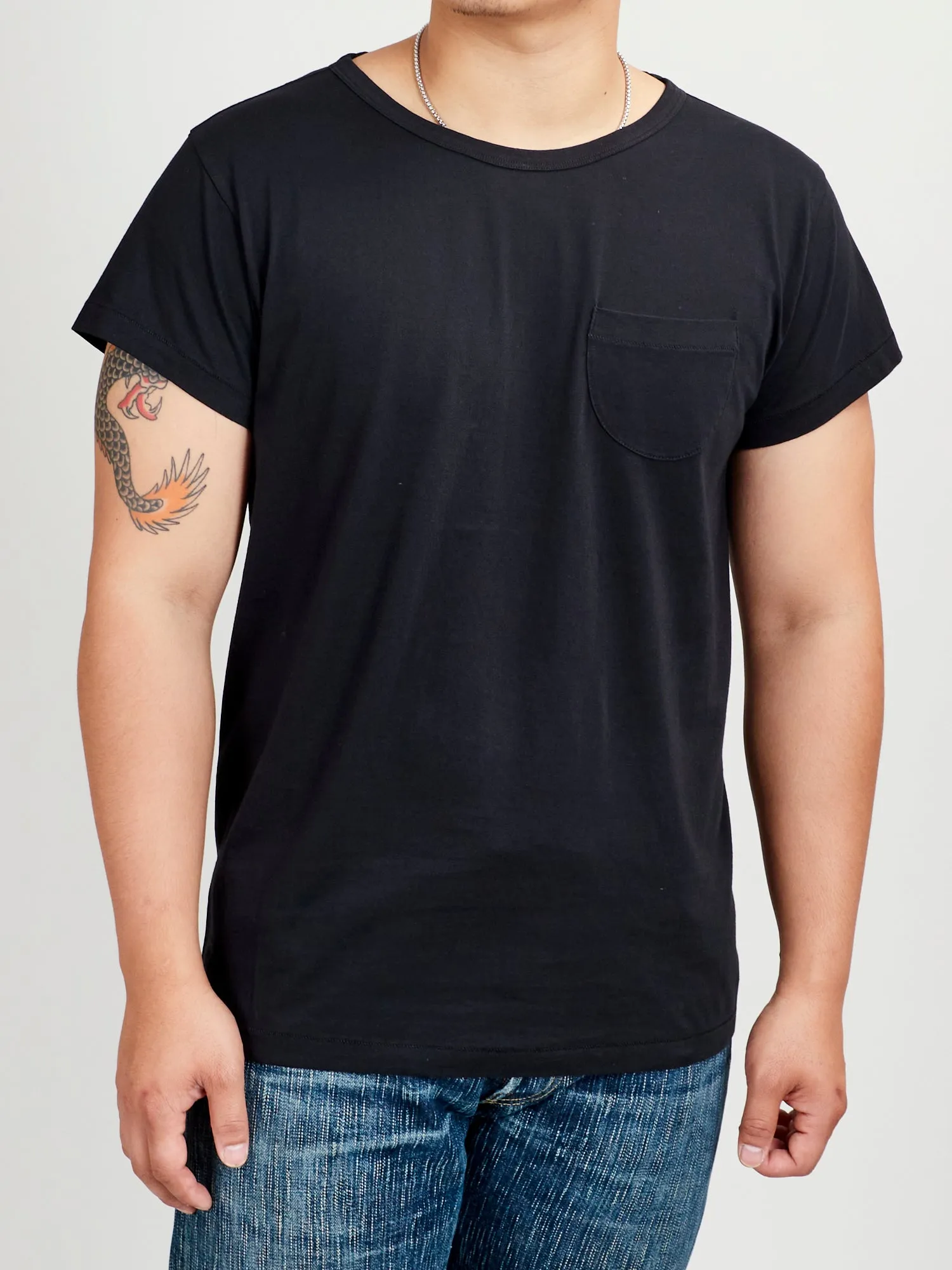 Organic Cotton Tubular Pocket T-Shirt in Black