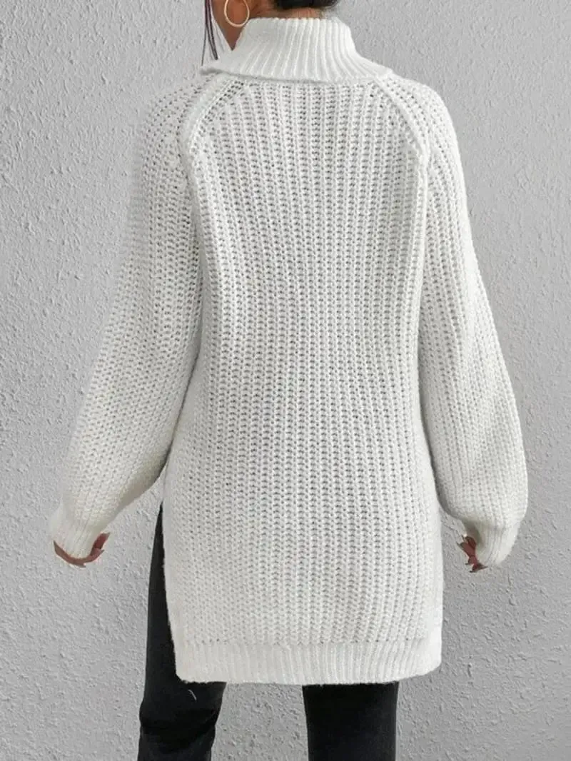 Oversized Knit Turtleneck Pullover Sweater